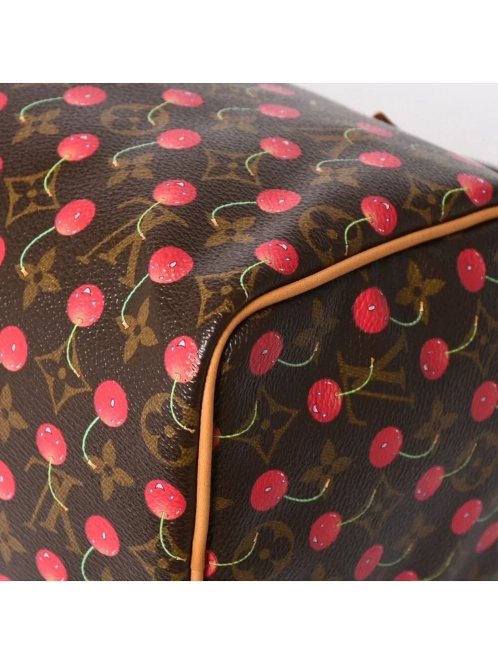Louis Vuitton Speedy 25 Handbag Monogram Cherry Brown Takashi Murakami